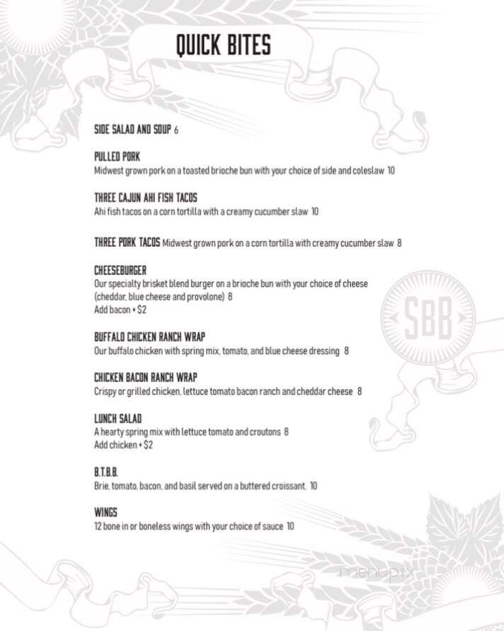 Stubborn Brothers Brewery - Shawano, WI menu_pic
