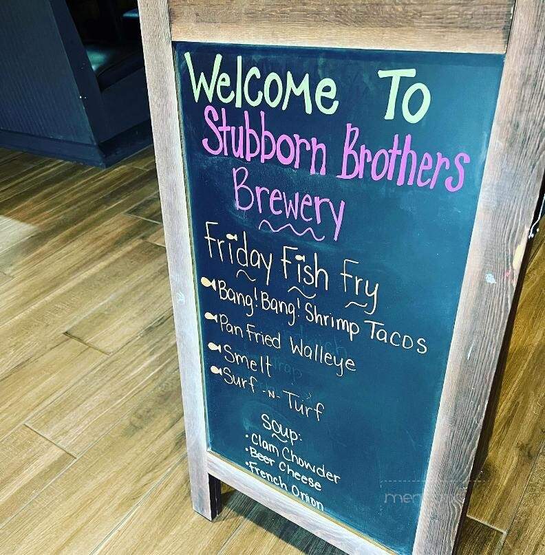 Stubborn Brothers Brewery - Shawano, WI menu_pic
