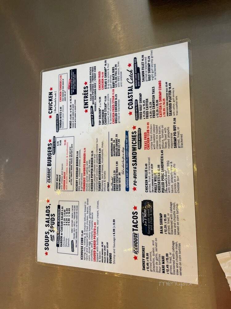 Willie's Grill & Icehouse - Schertz, TX menu_pic