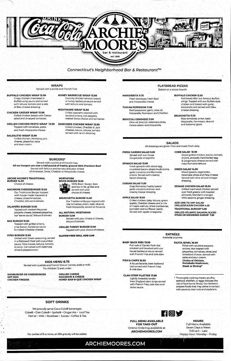 Archie Moore's - Branford, CT menu_pic