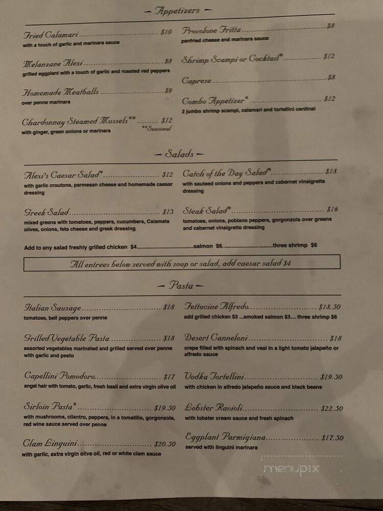 Alexis Grill - Phoenix, AZ menu_pic