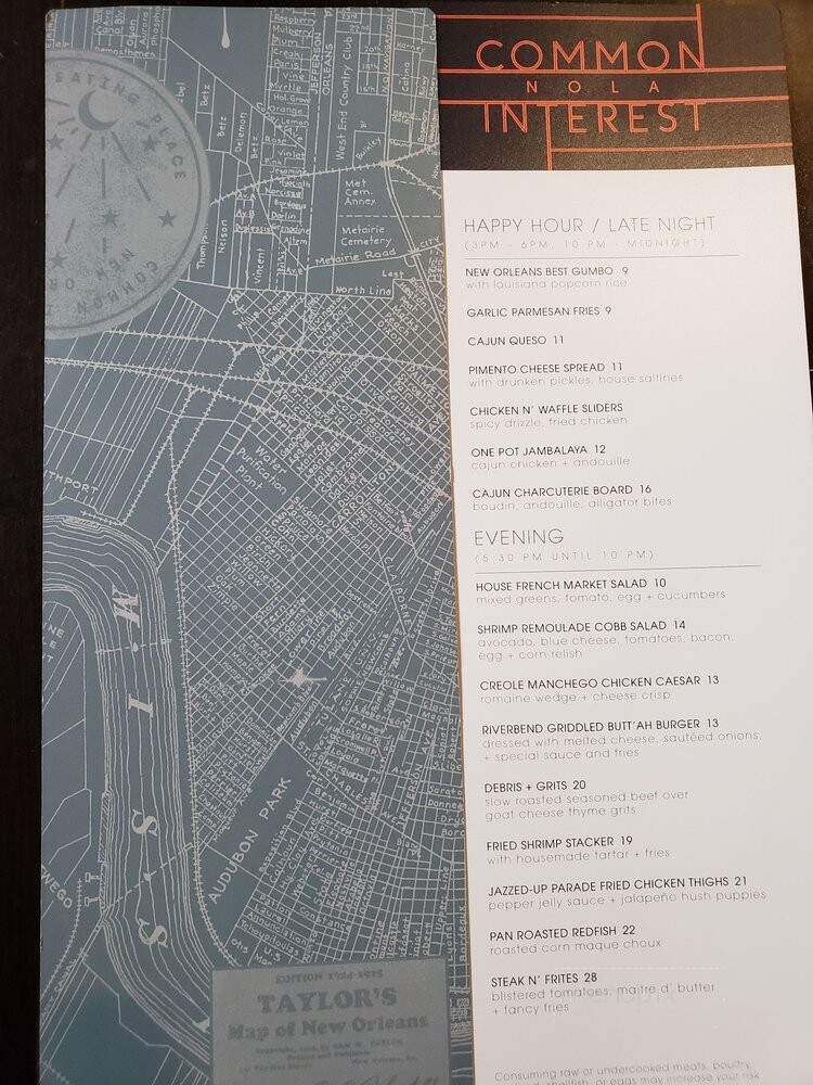 Common Interest - New Orleans, LA menu_pic