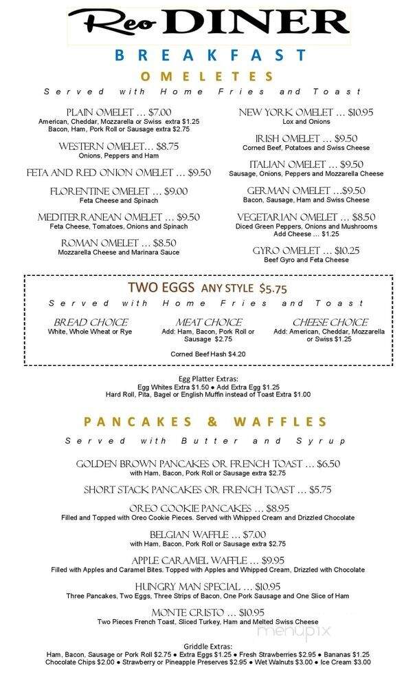 Reo Diner Restaurant - Woodbridge, NJ menu_pic