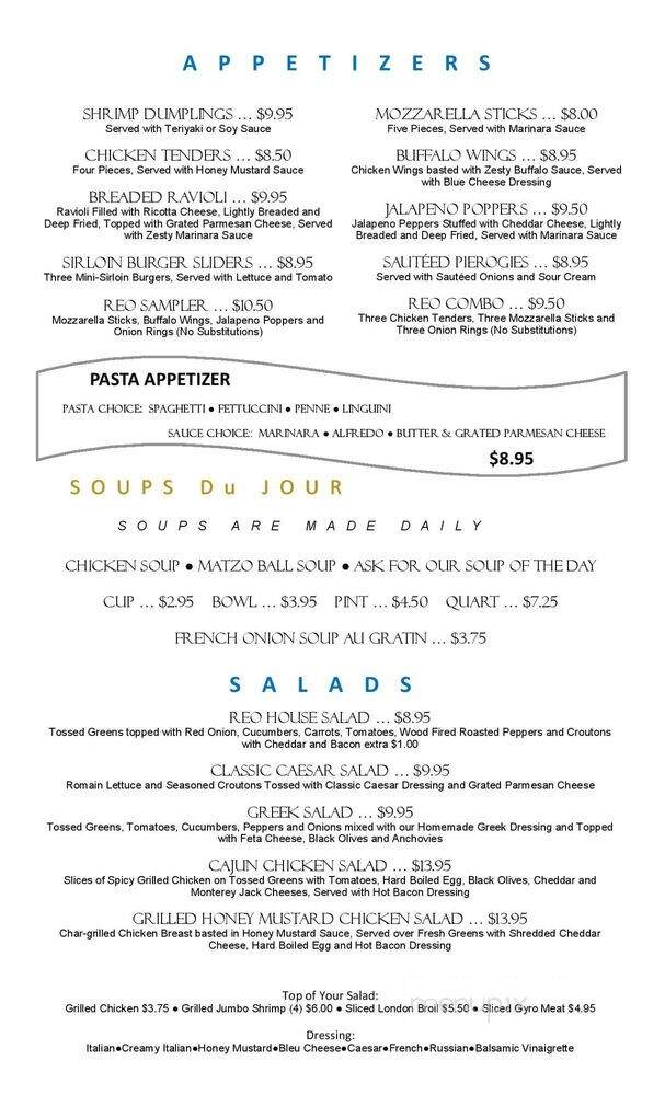 Reo Diner Restaurant - Woodbridge, NJ menu_pic