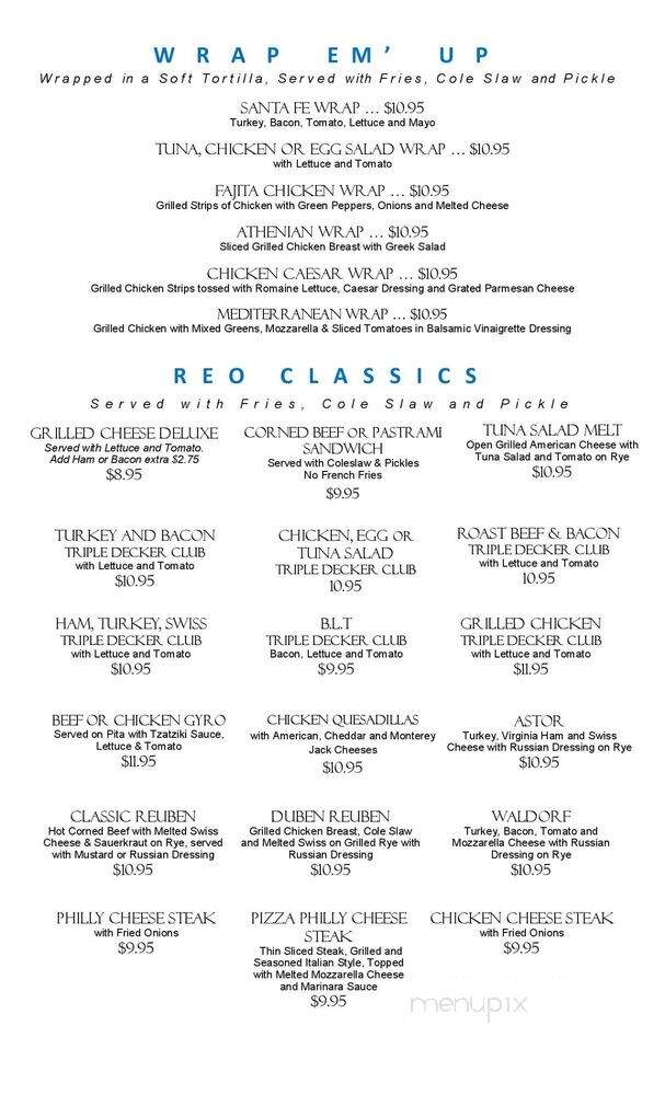 Reo Diner Restaurant - Woodbridge, NJ menu_pic
