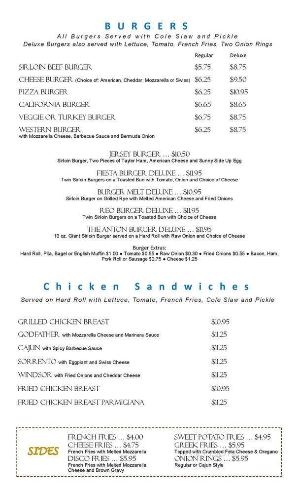 Reo Diner Restaurant - Woodbridge, NJ menu_pic
