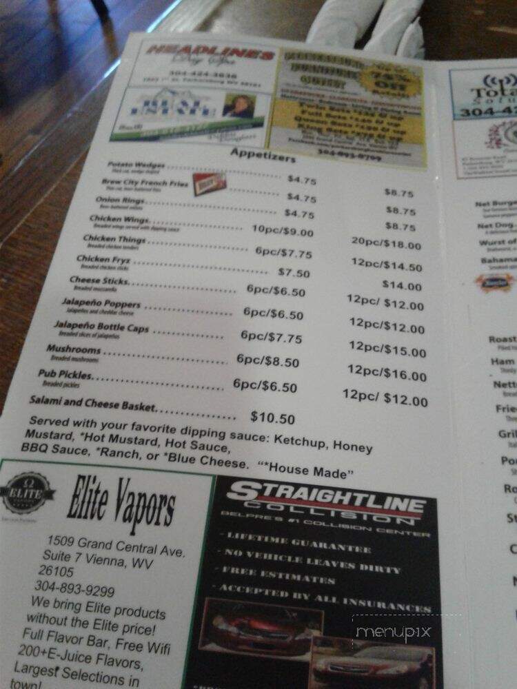 North End Tavern - Parkersburg, WV menu_pic