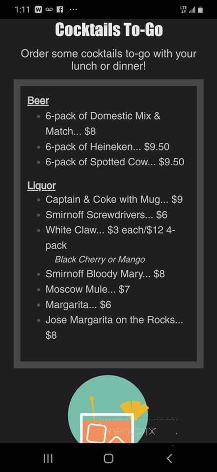 Bullwinkle's Sports Bar - Brookfield, WI menu_pic