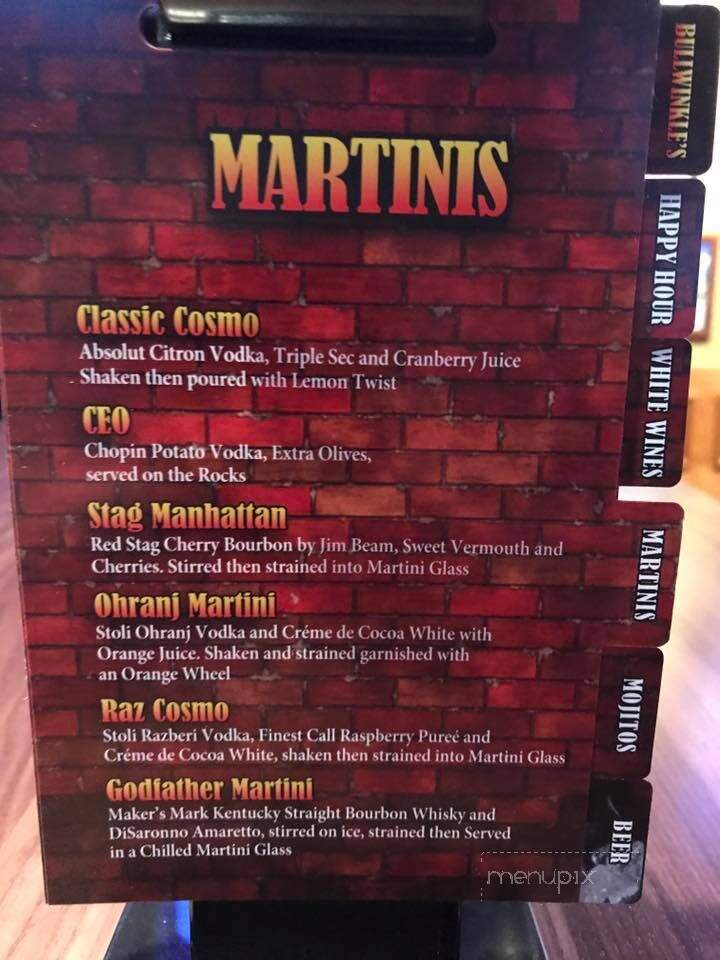 Bullwinkle's Sports Bar - Brookfield, WI menu_pic