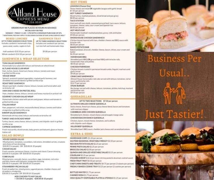 Altland House Grill & Pub - Abbottstown, PA menu_pic