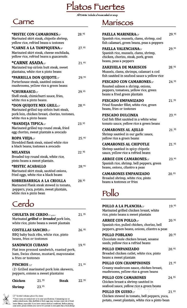 Don Quijote - Patchogue, NY menu_pic