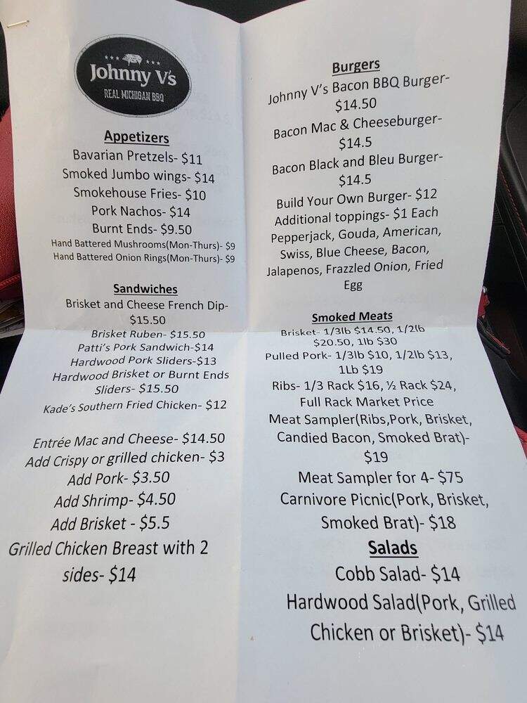 Johnny V's Smoke Shack - Perry, MI menu_pic
