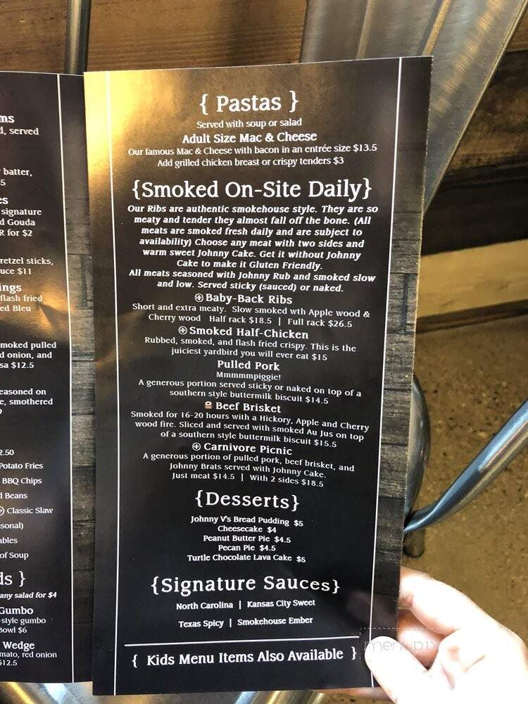 Johnny V's Smoke Shack - Perry, MI menu_pic