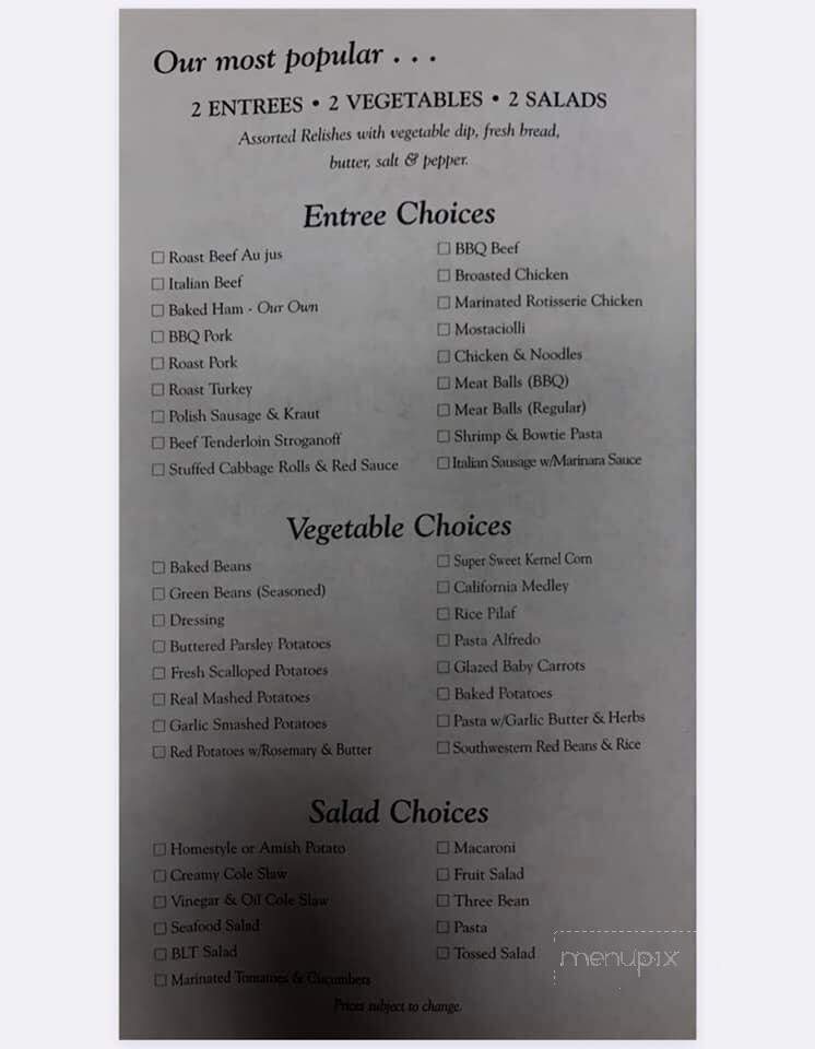Yesteryears Meat & Specialty Shoppe - Demotte, IN menu_pic