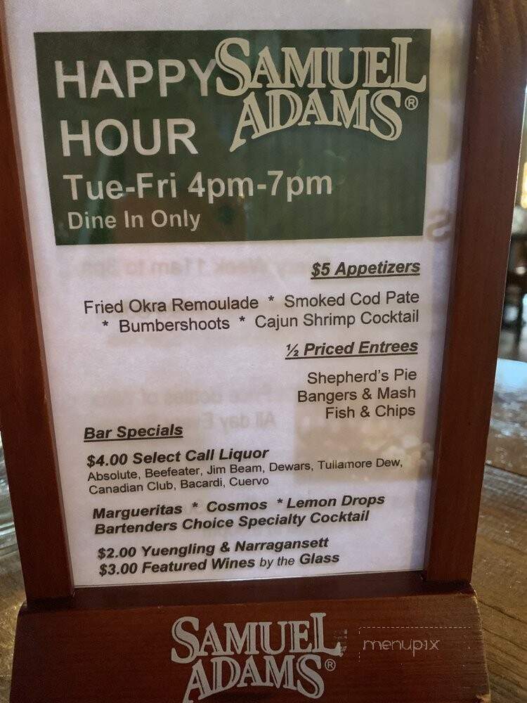 Corbett McGee's Irish Pub - Anderson, SC menu_pic