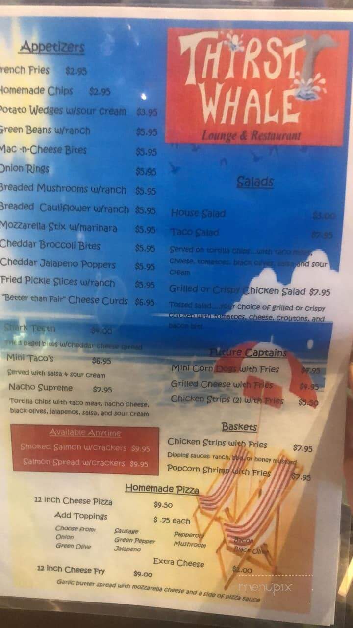 Captain's Cove Resort - Gresham, WI menu_pic