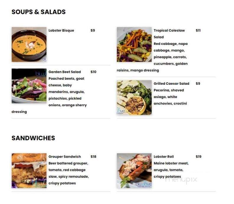 Bluwave Lobster House - Fort Myers, FL menu_pic