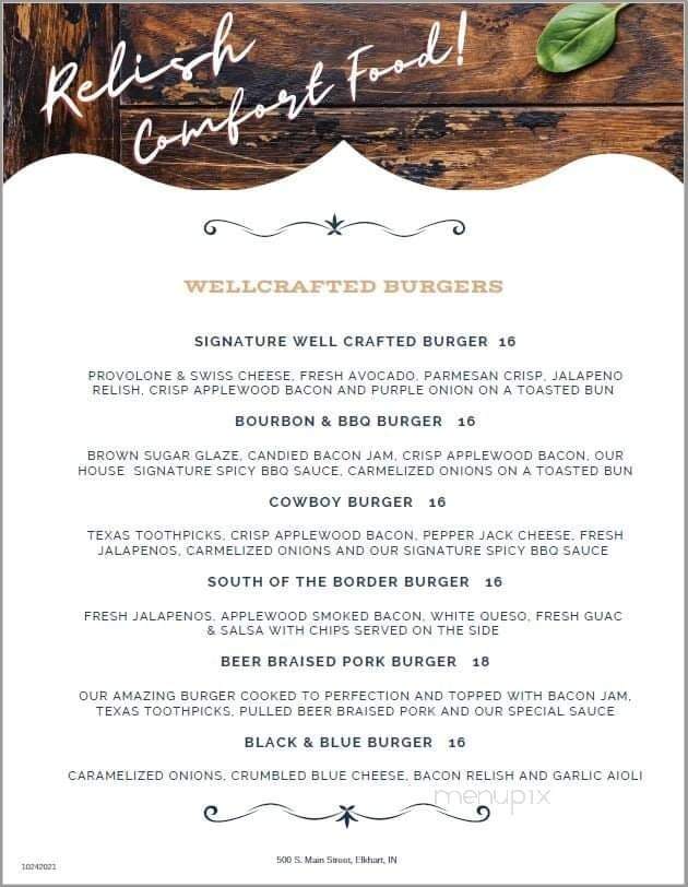 Relish Cafe and Confections - Elkhart, IN menu_pic