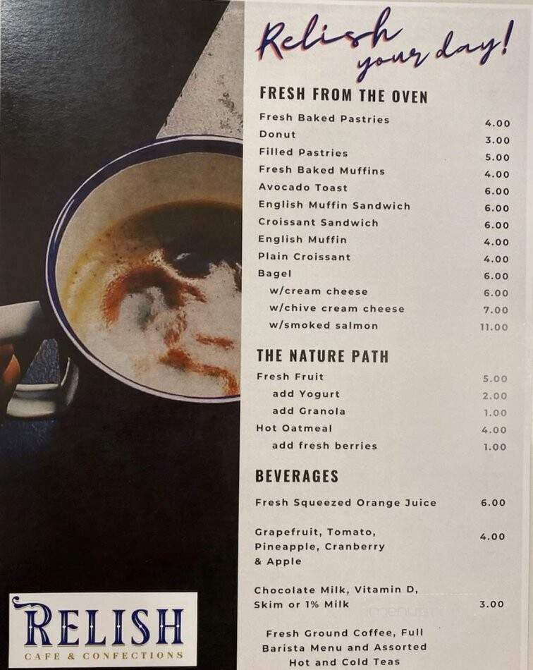 Relish Cafe and Confections - Elkhart, IN menu_pic