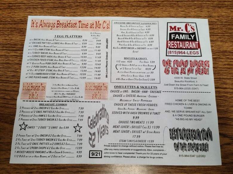 Mr C's Family Restaurant - Rockford, IL