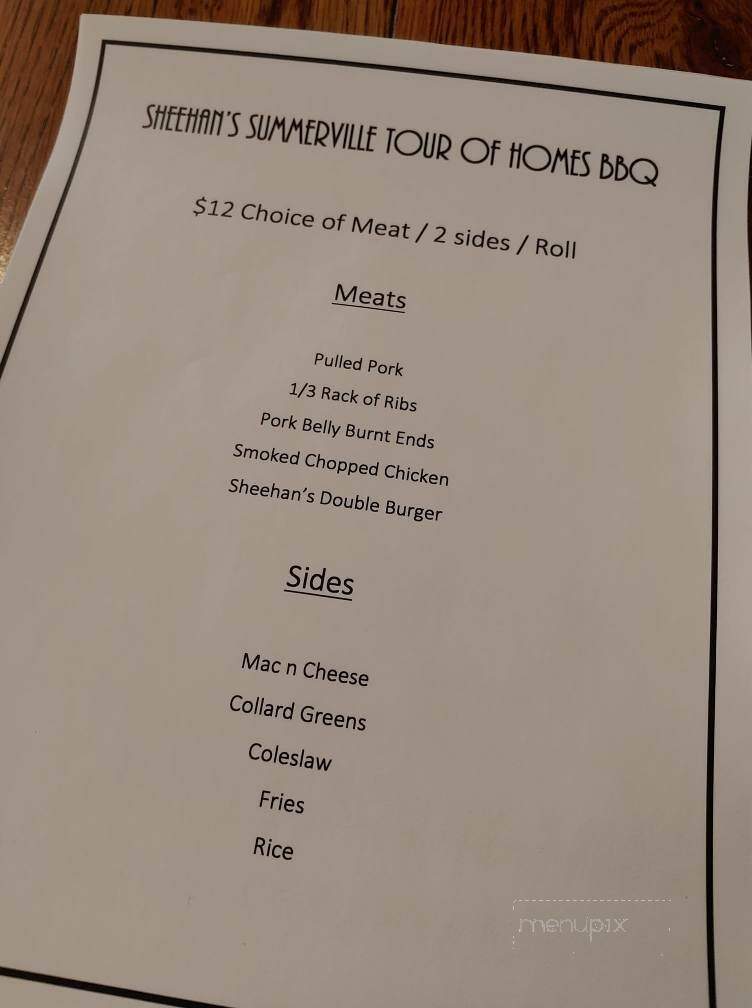 Sheehan's Irish Pub - Augusta, GA menu_pic