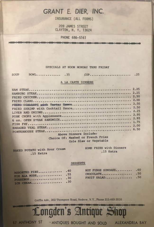 Koffee Kove Restaurant - Clayton, NY menu_pic