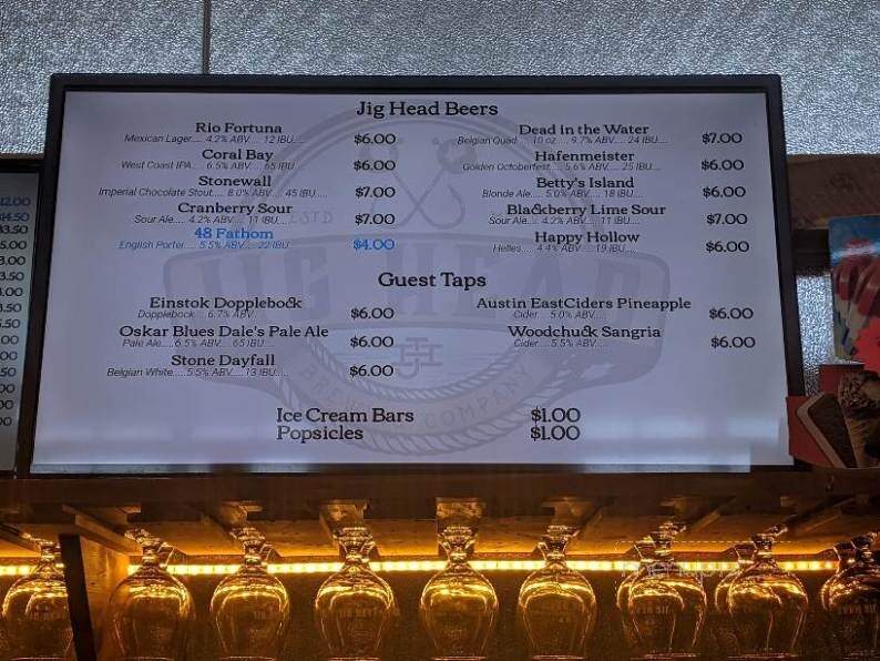 Jig Head Brewing Company - Cookeville, TN menu_pic