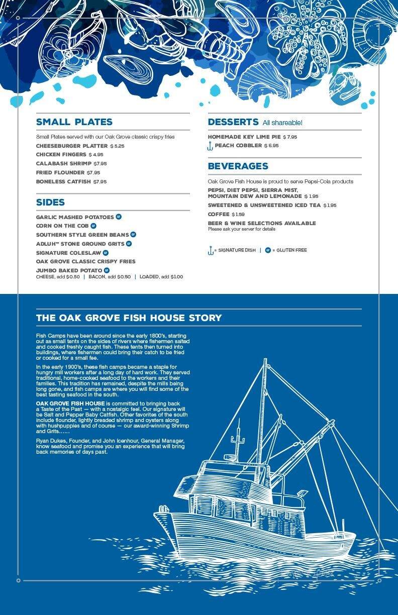 Oak Grove Fish House - Lexington, SC menu_pic