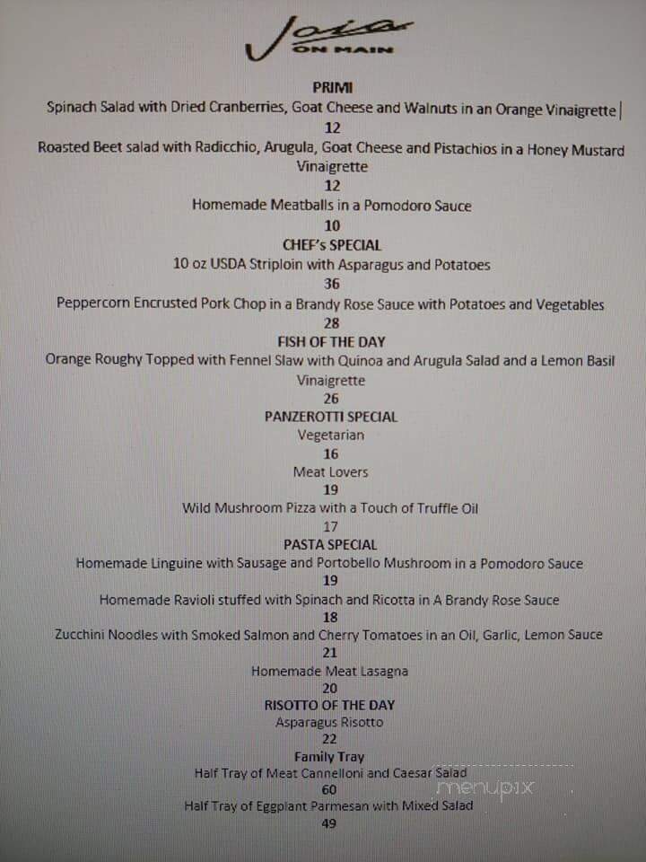 Joia on Main - Newmarket, ON menu_pic