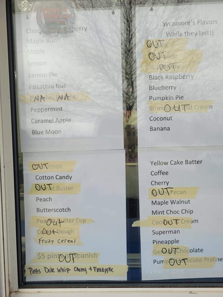 Sycamore Drive In - Monticello, IN menu_pic
