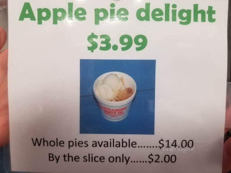 Sycamore Drive In - Monticello, IN menu_pic