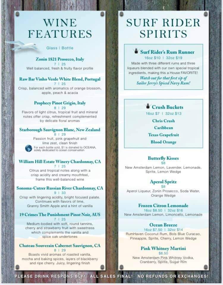 Surf Rider - Poquoson, VA menu_pic
