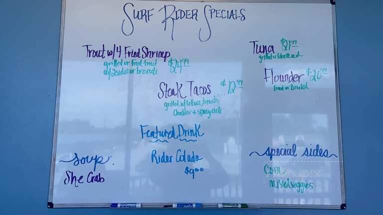 Surf Rider - Poquoson, VA menu_pic