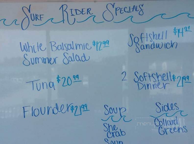 Surf Rider - Poquoson, VA menu_pic