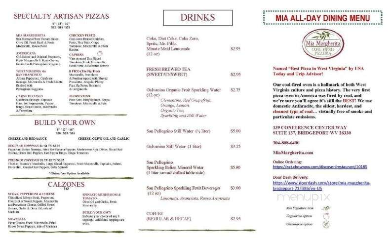 Mia Margherita - Bridgeport, WV menu_pic