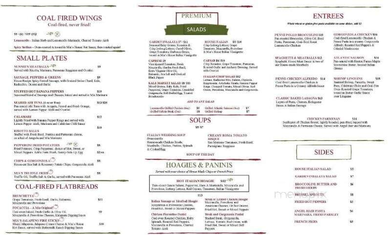 Mia Margherita - Bridgeport, WV menu_pic