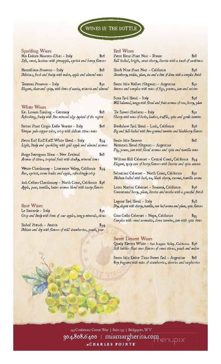 Mia Margherita - Bridgeport, WV menu_pic