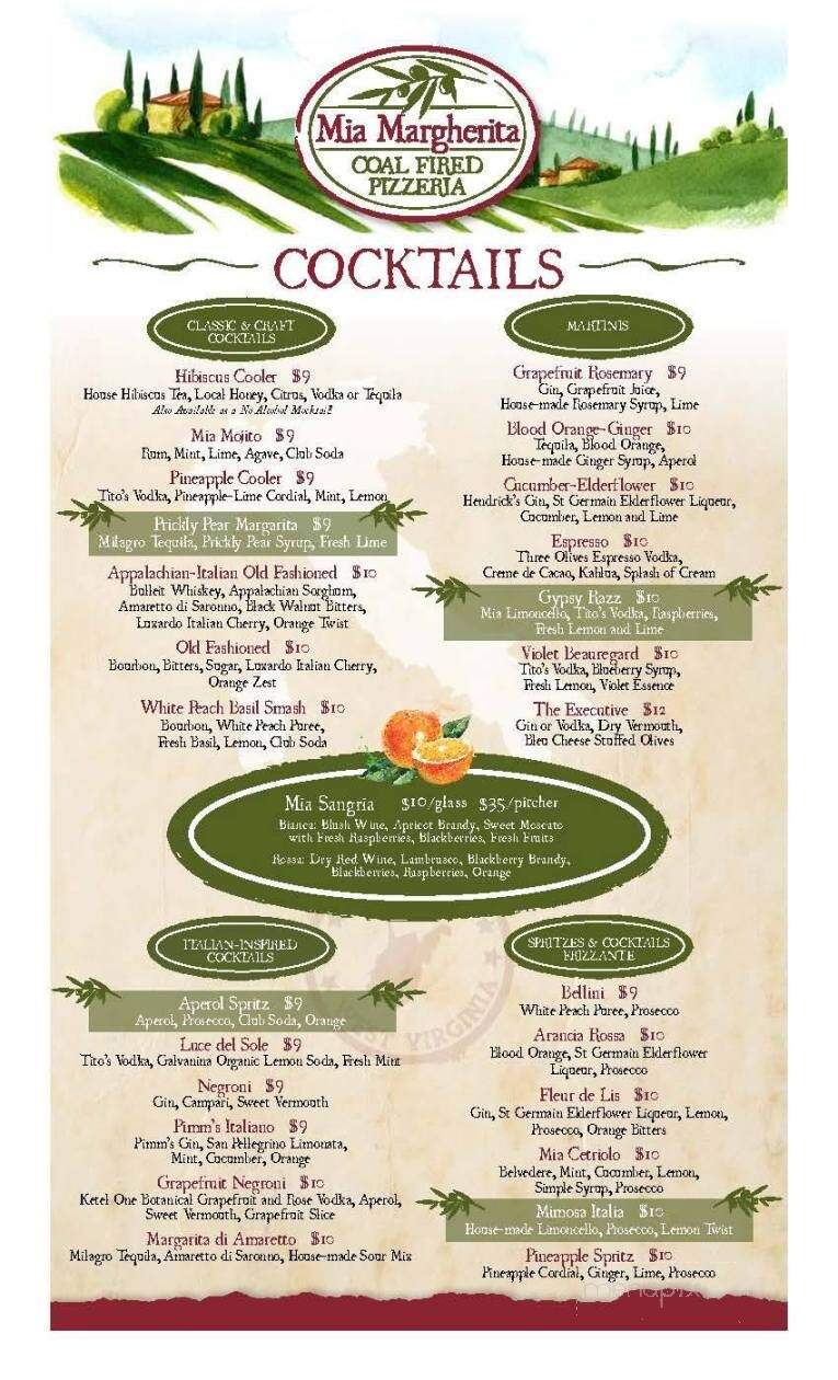 Mia Margherita - Bridgeport, WV menu_pic