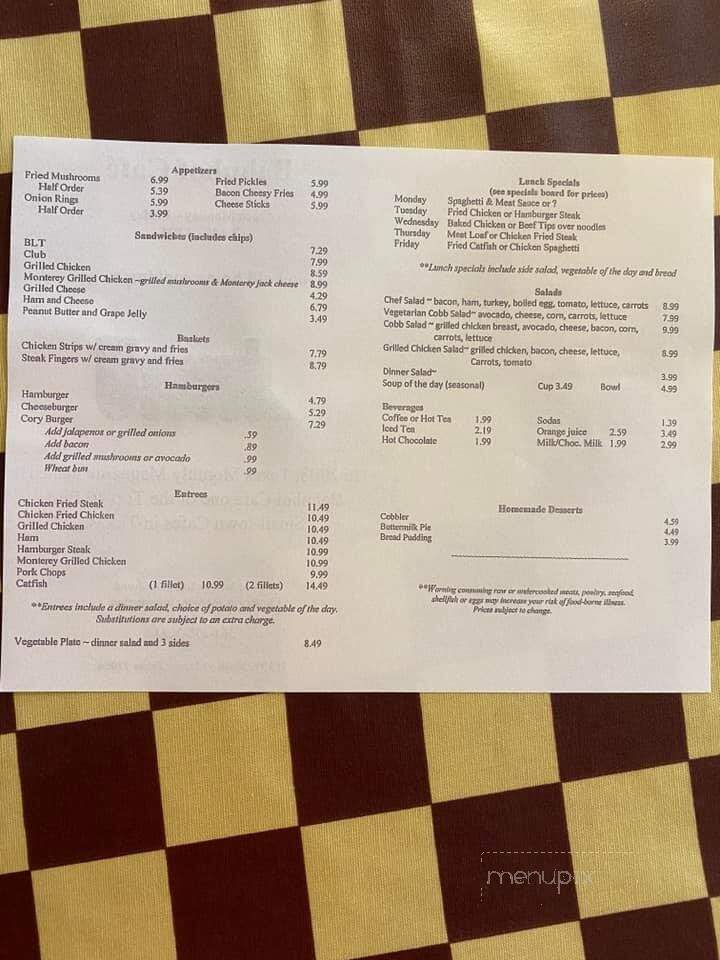 Bahnhof Cafe - Cuero, TX menu_pic