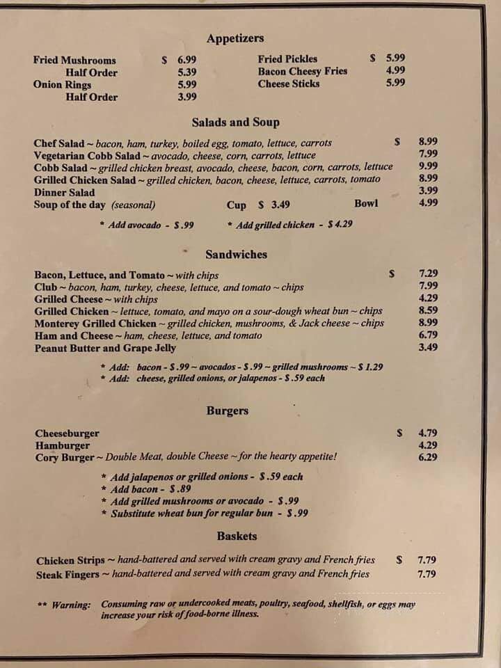 Bahnhof Cafe - Cuero, TX menu_pic