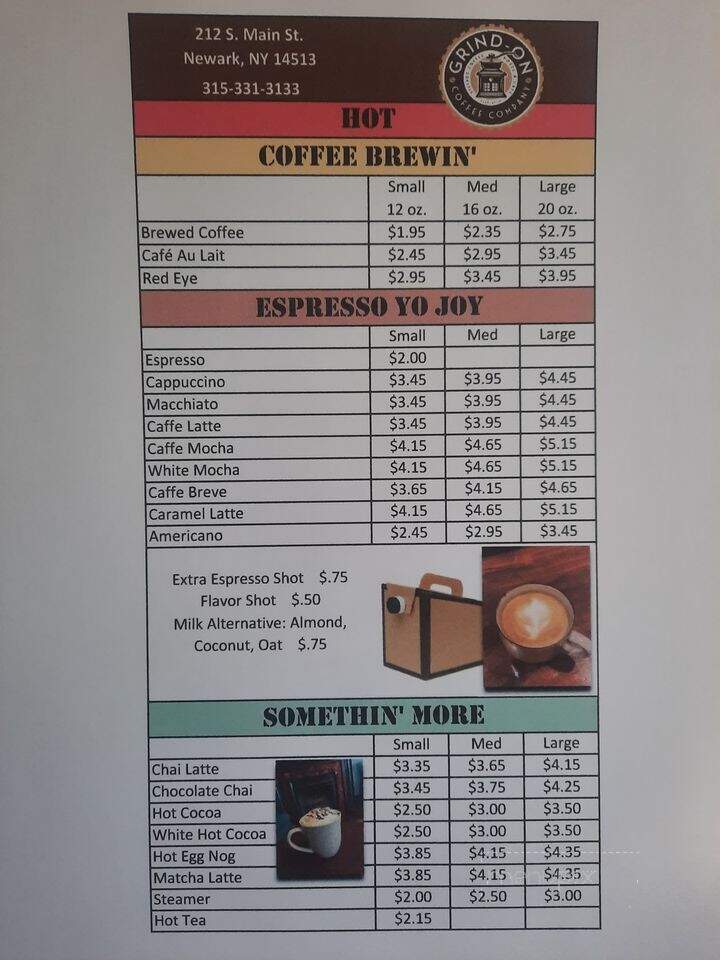 Grind-On Coffee Co - Newark, NY menu_pic