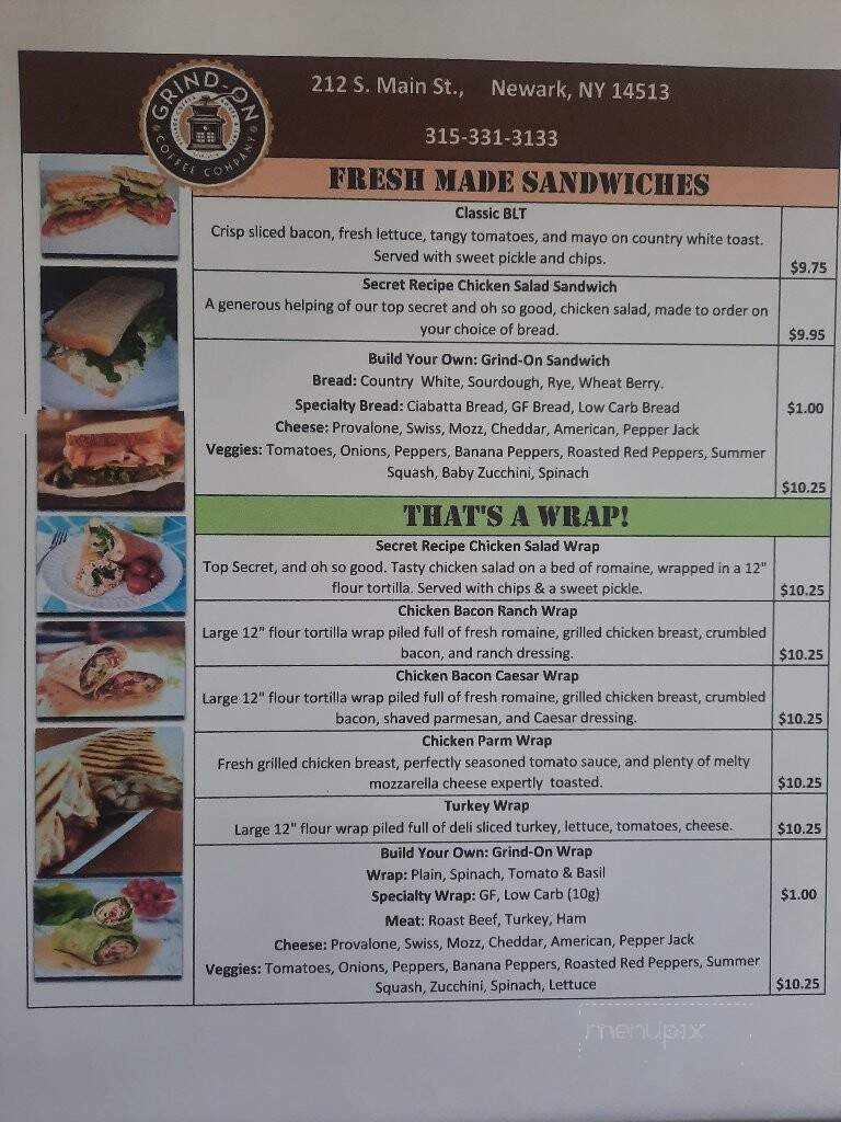 Grind-On Coffee Co - Newark, NY menu_pic
