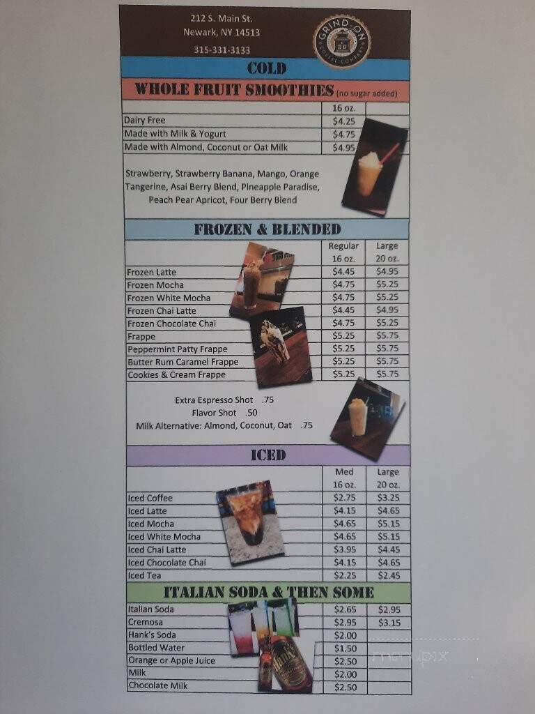 Grind-On Coffee Co - Newark, NY menu_pic