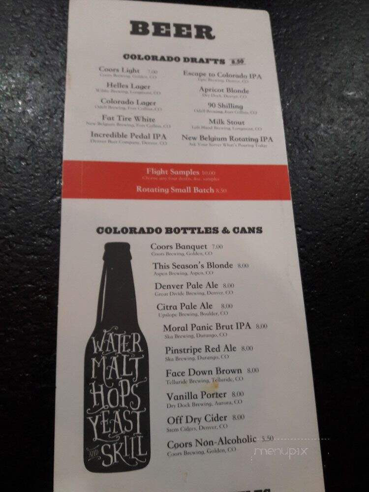 Aviator's Sports Bar and Bar-B-Que - Denver, CO menu_pic