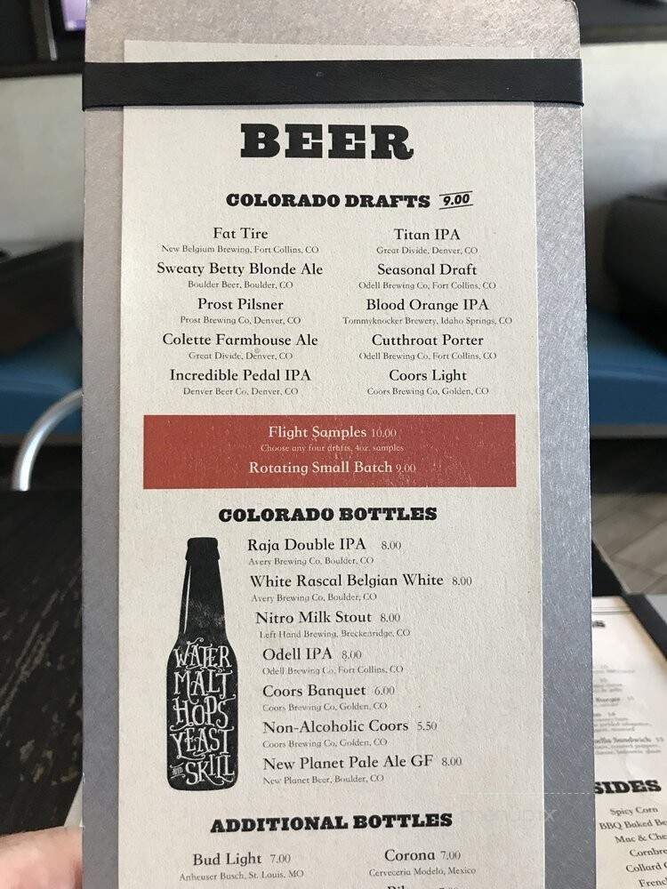 Aviator's Sports Bar and Bar-B-Que - Denver, CO menu_pic