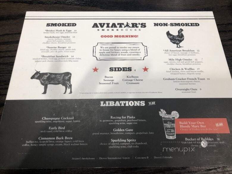 Aviator's Sports Bar and Bar-B-Que - Denver, CO menu_pic
