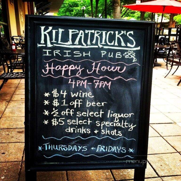 Kilpatrick's Public House - Greenville, SC menu_pic