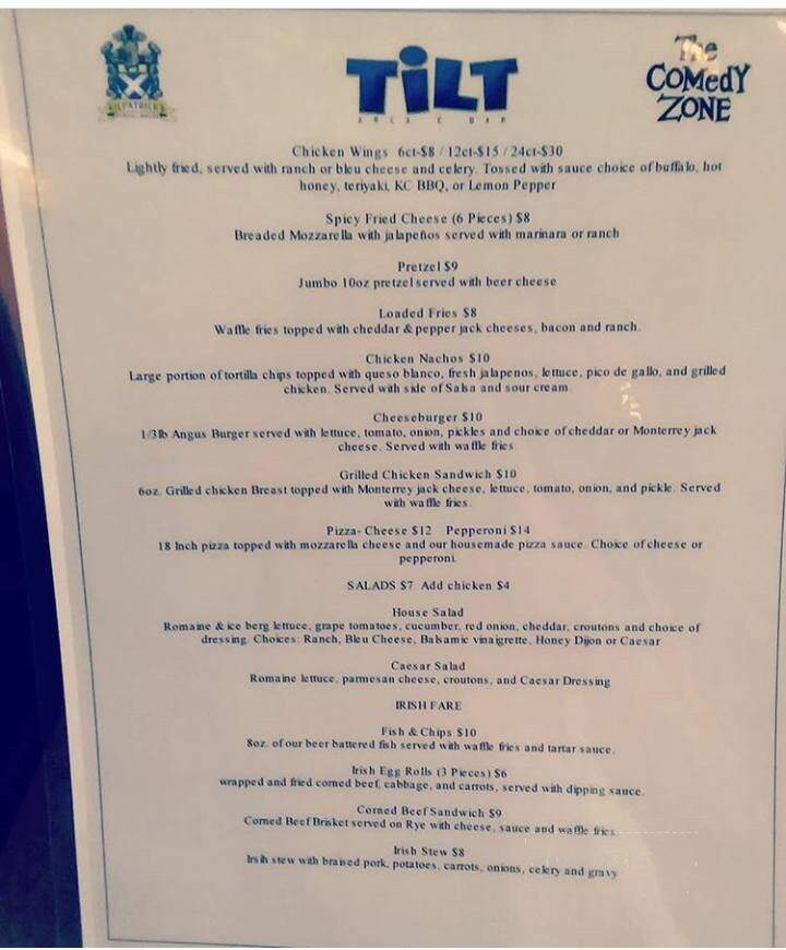 Kilpatrick's Public House - Greenville, SC menu_pic
