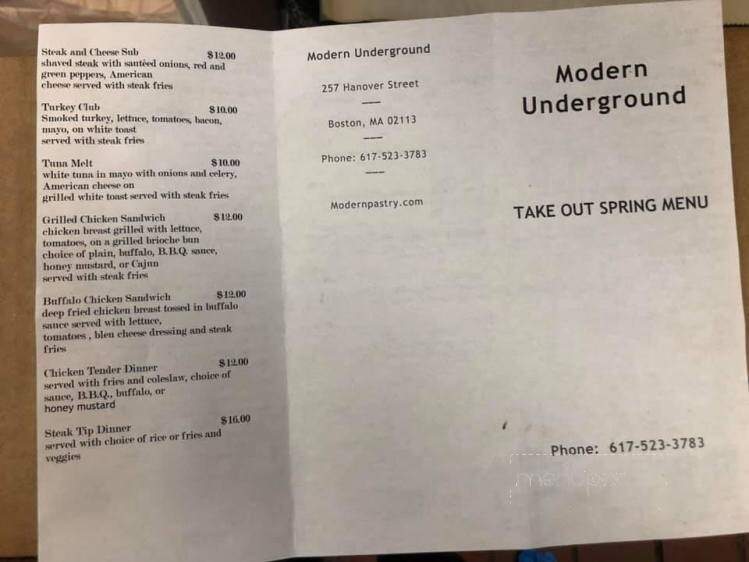 Modern Pastry - Medford, MA menu_pic