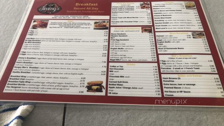 Jimmy's - Ingleside, ON menu_pic